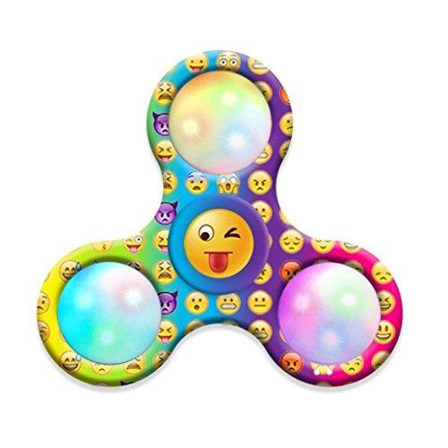 Saingace Emoji luz LED Fidget mano tri-spinner alivio de estrés Manipulative jugar juguete