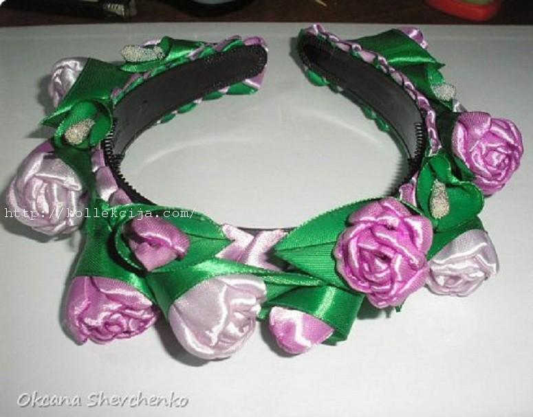 vincha con tulipanes
