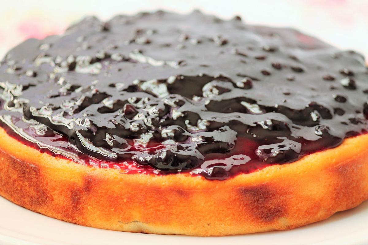 Tarta de requesón con arándanos