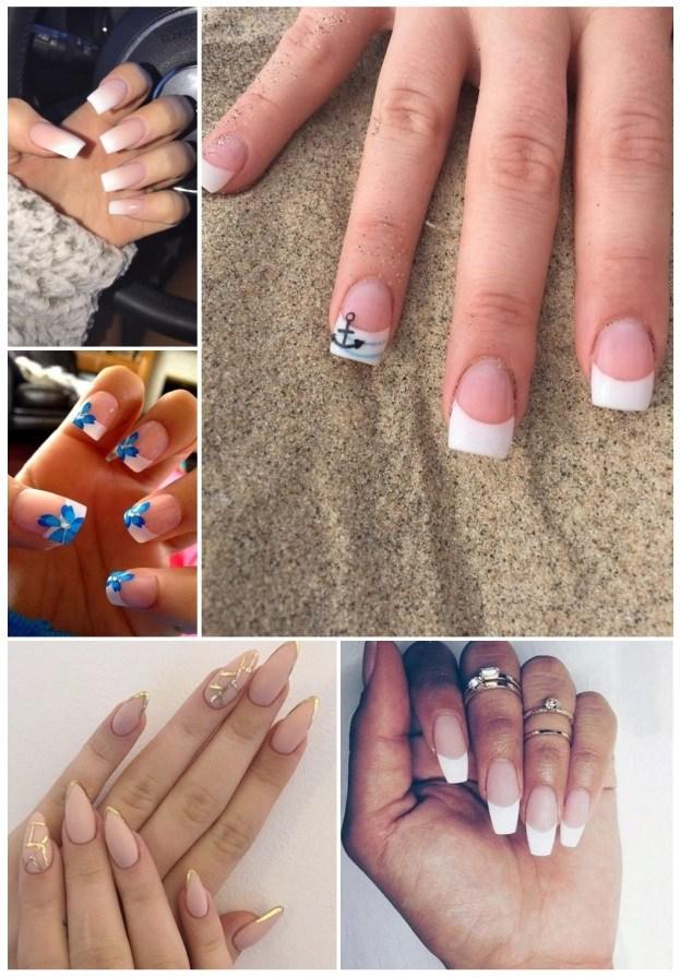 flores en uñas francesas