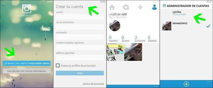 disponer de varias cuentas en insta