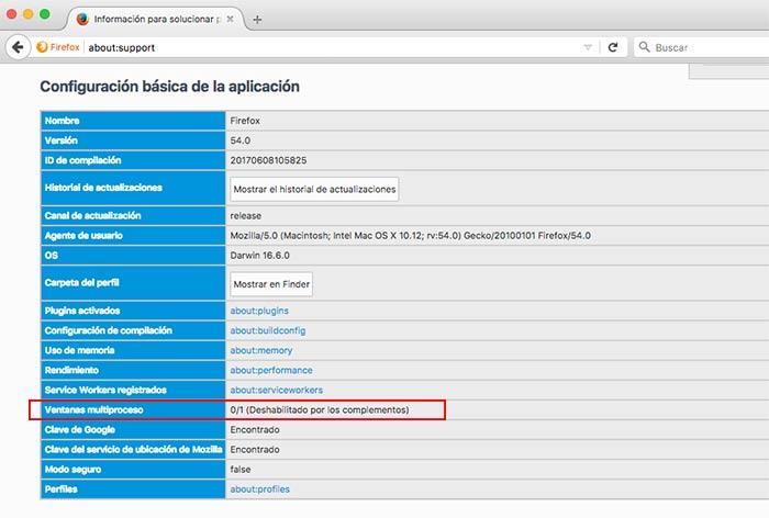 Activar el multiproceso en Firefox