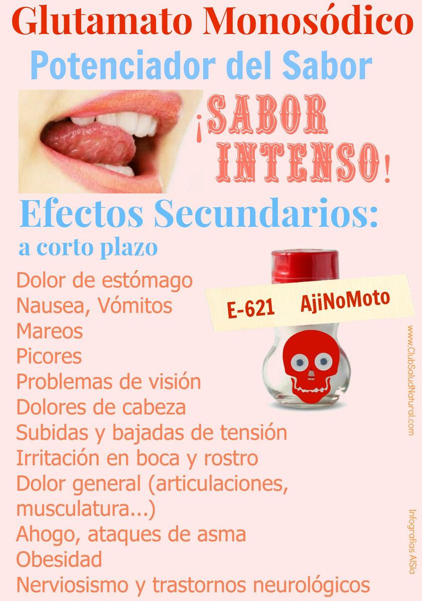 Riesgos glutamato monosodico infografia