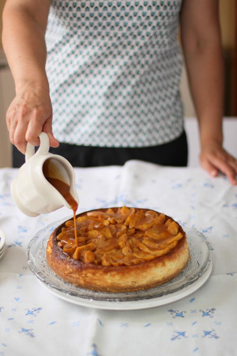 cheesecake de melocotón y vainilla