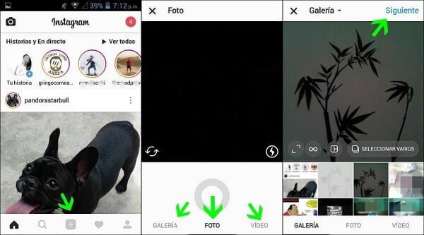 publicar fotos y vídeos en instagram desde el móvil
