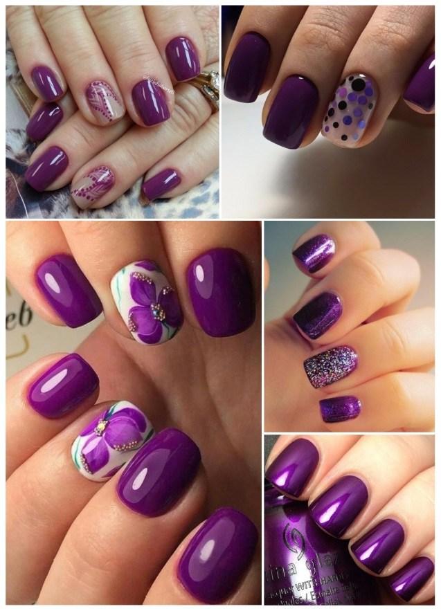 decoración de uñas moradas bonitas