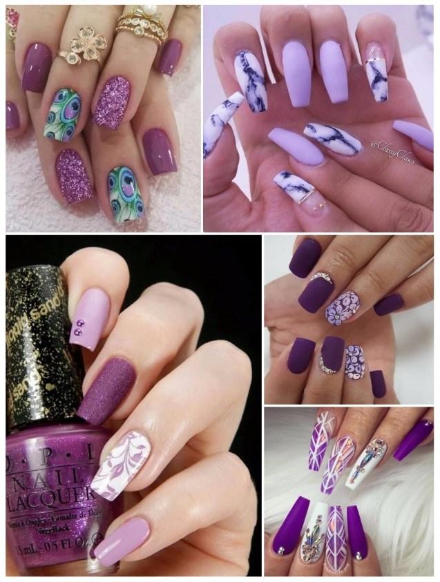 decoración de uñas moradas para niñas
