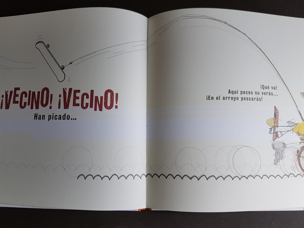 frase vecino pesca un pez, rima