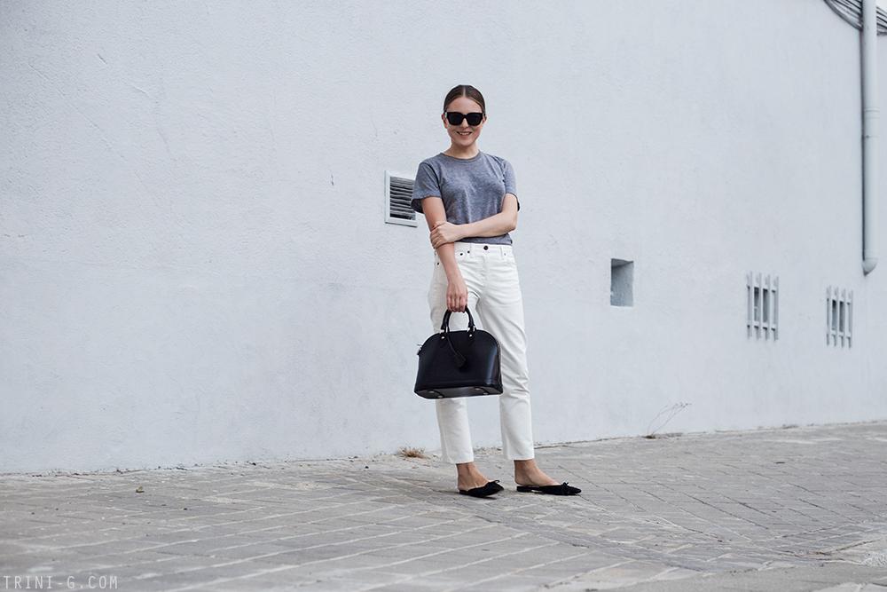 Trini | The Row Ashland jeans Manolo Blahnik slides