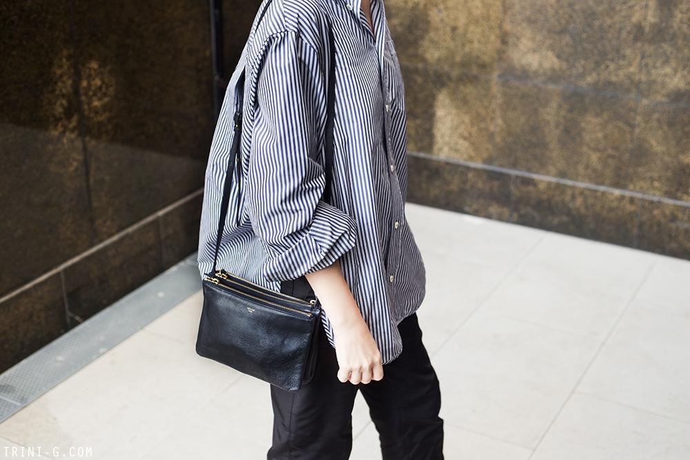 Trini |Balenciaga striped short Prada trousers