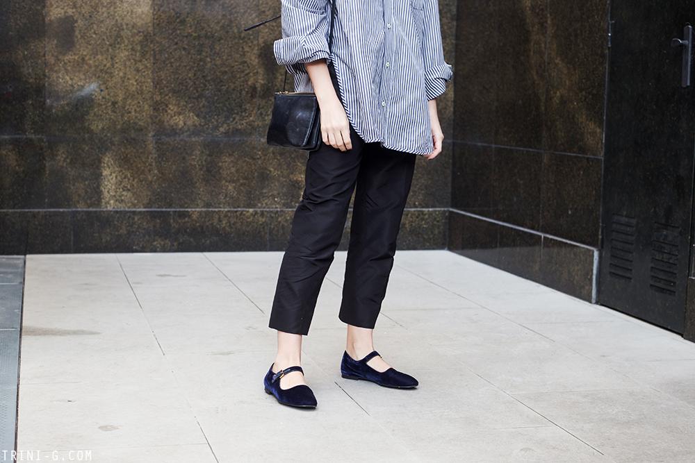 Trini |Balenciaga striped short Prada trousers