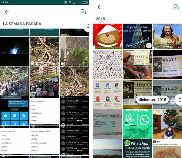 scroll mucho más rápido dentro de la galería multimedia
