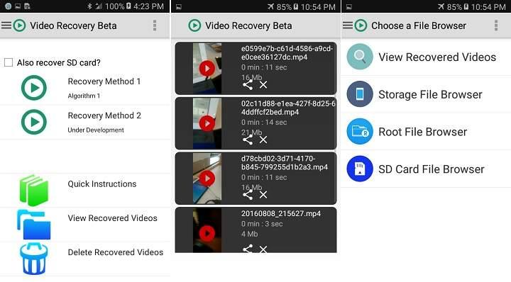 cómo recuperar fotos y videos eliminados o borrados en un celular o movil Android con apps de recuperación de archivos desaparecidos
