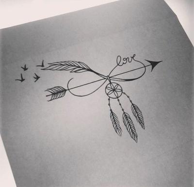 diseño tatuaje pluma infinito