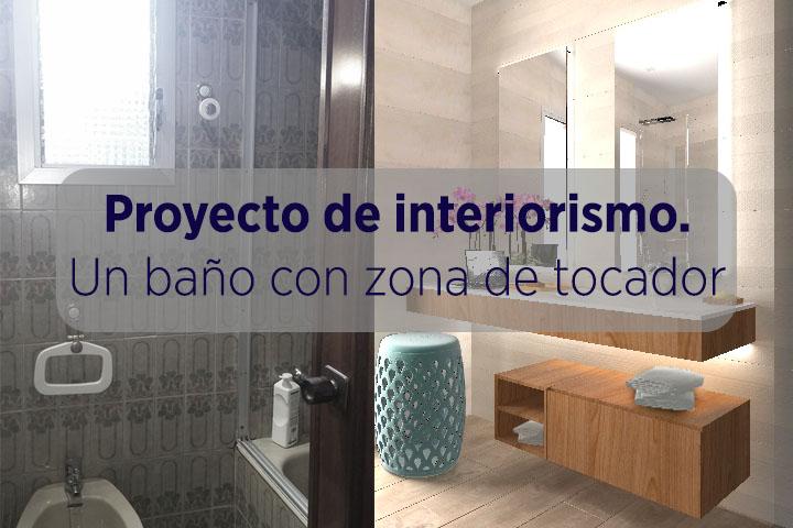 Proyecto de interiorismo. Un baño con zona de tocador