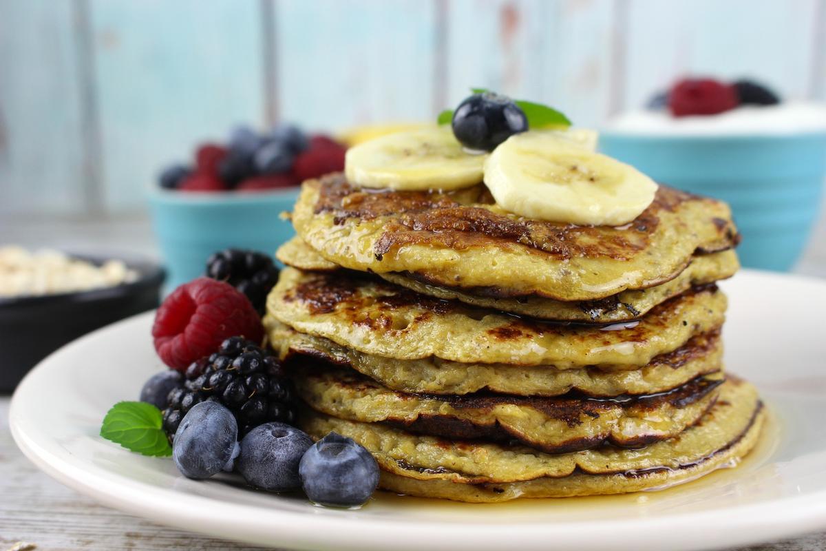 Tortitas avena y plátano. Pancakes sin harina, sin leche y sin azúcar