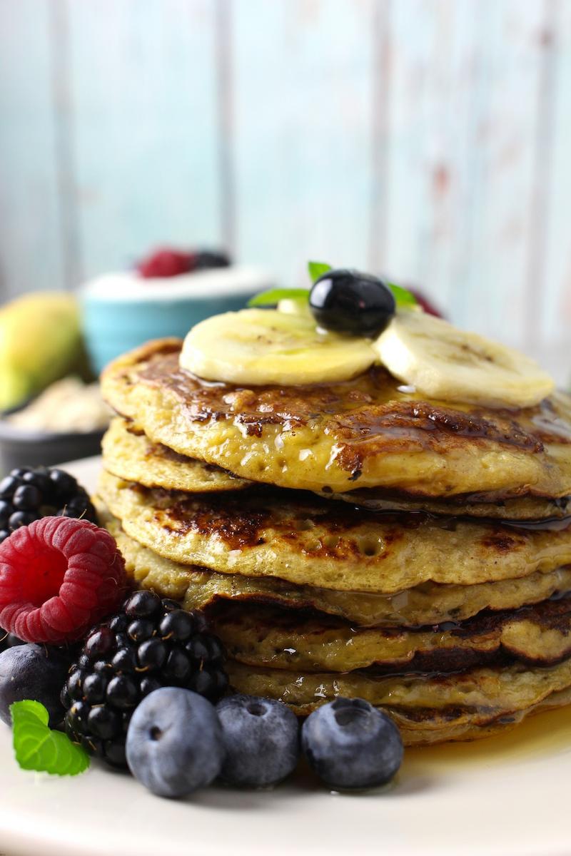 Tortitas avena y plátano. Pancakes sin harina, sin leche y sin azúcar