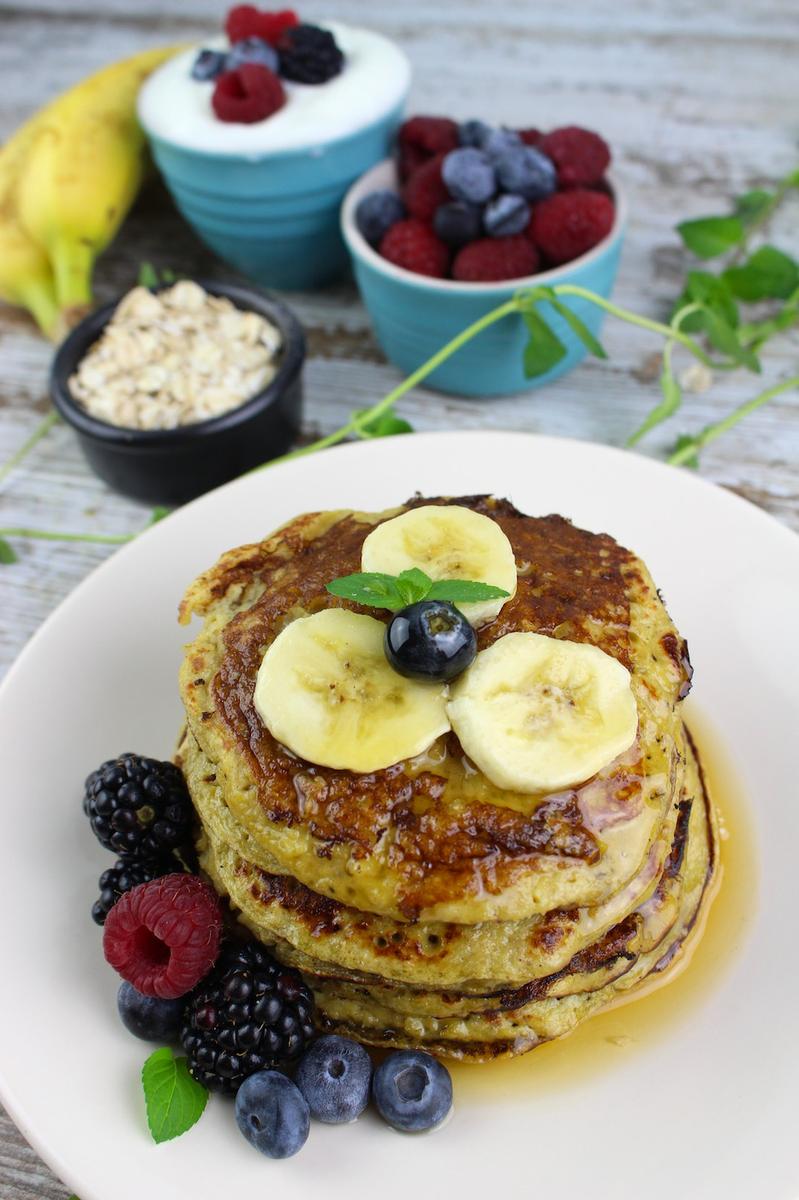 Tortitas avena y plátano. Pancakes sin harina, sin leche y sin azúcar