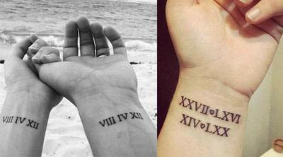tatuajes de numeros estilo romano en muñecas