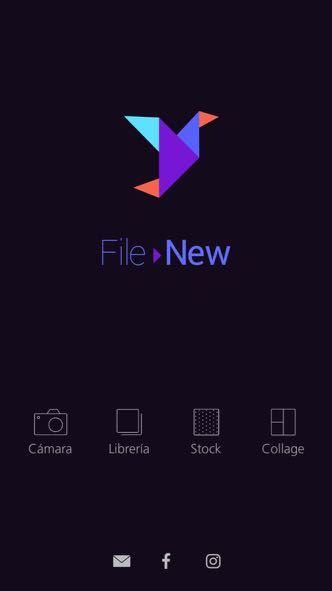 App favorita para editar fotos y agregarles texto e imágenes: File>New