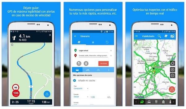 ViaMichelin GPS, Tráfico, Radar, Ruta
