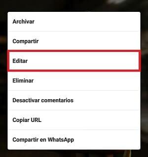 botón editar