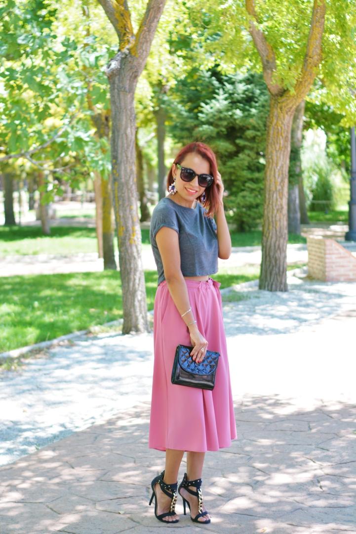 Pantalón culotte rosa