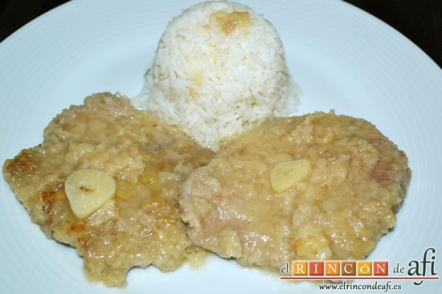 Filetes de ternera al cava, sugerencia de presentación
