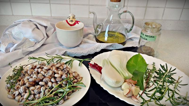 Caracoles con romero receta