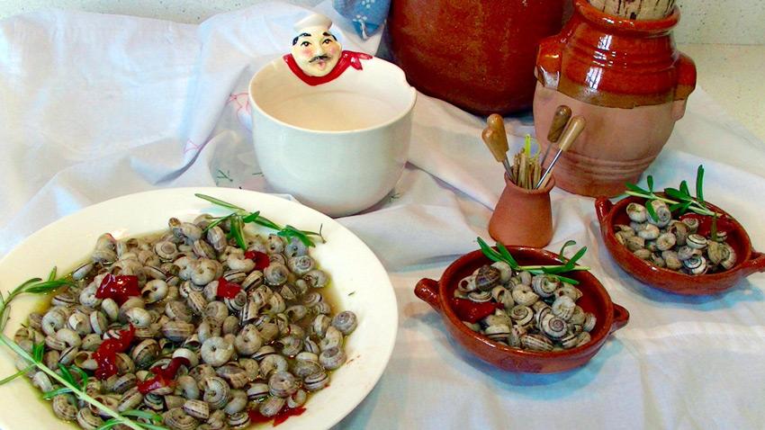 Caracoles con tomillo receta