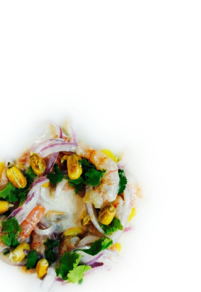 receta ceviche de gambas, mango y leche de coco
