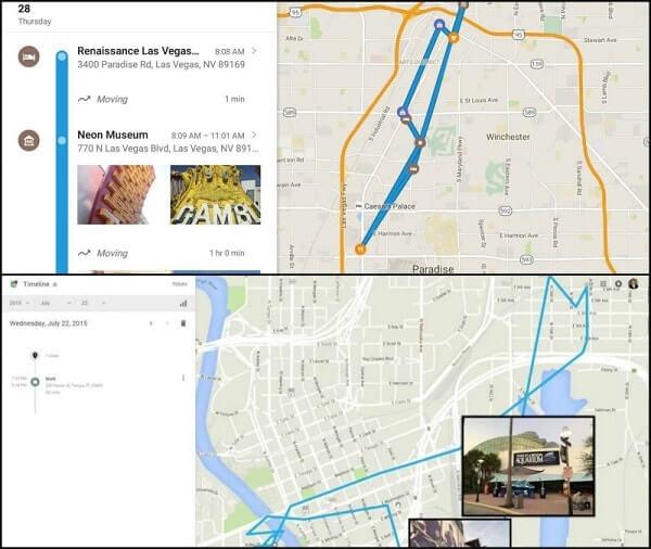 timeline de google localiza iphone