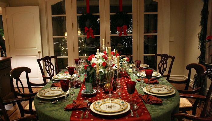 decoración de mesas de navidad elegantes