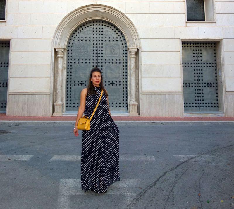 maxivestido de lunares