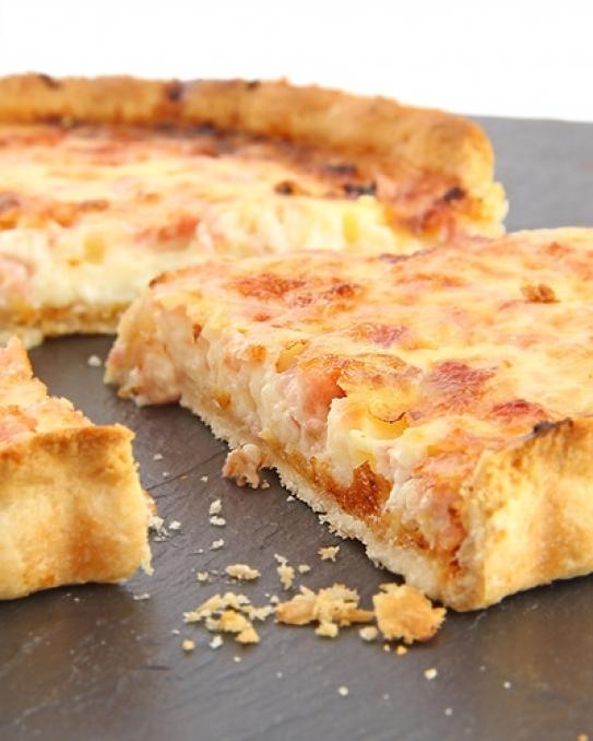 quiche de pollo con almendras