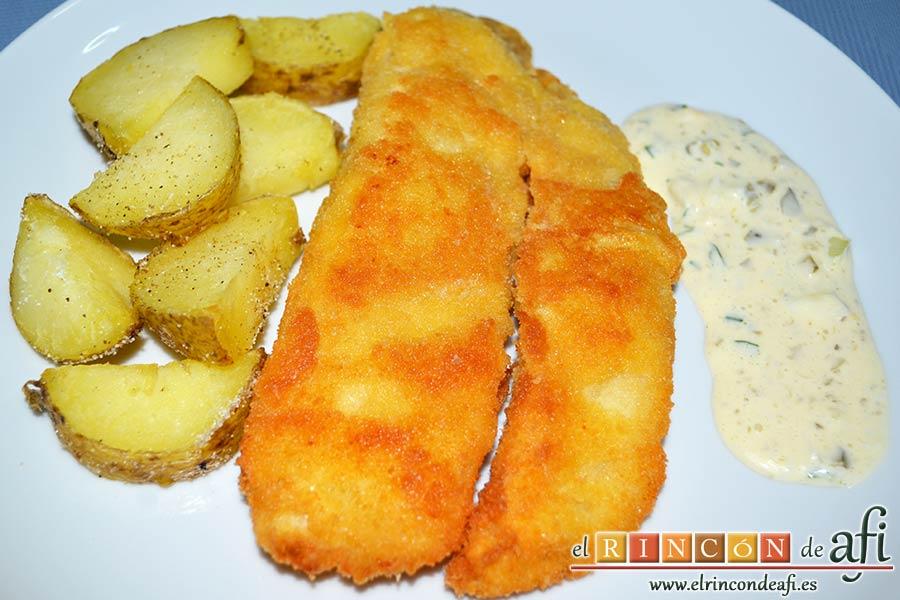 Filetes de corvina con costra de parmesano, sugerencia de presentación