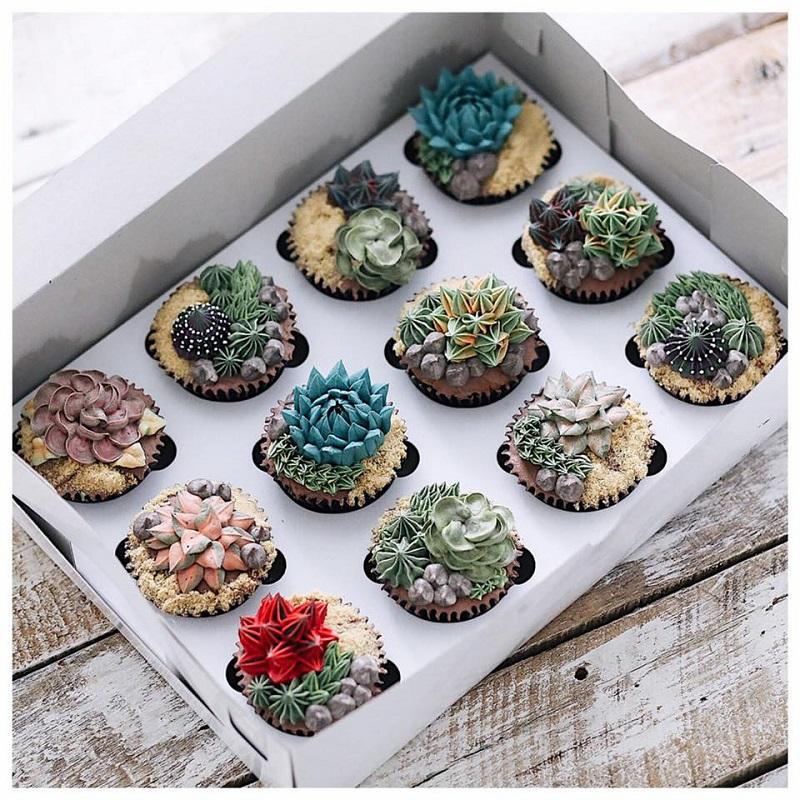 Cucpackes con forma de cáctus