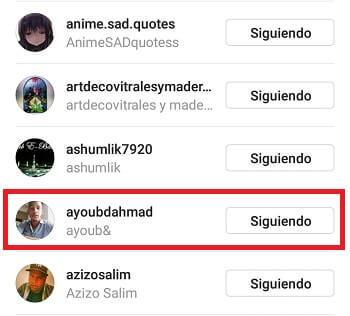 seleccionar seguidor