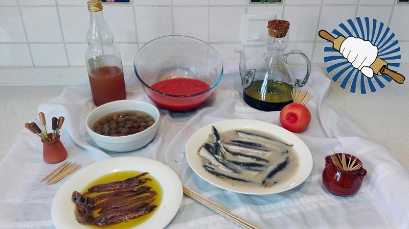 Banderillas españolas anchoas pescado