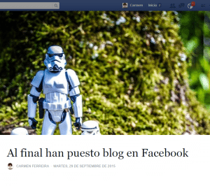 Facebook incluye la fución de blog