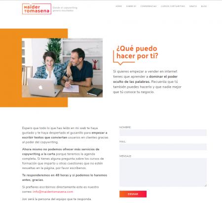 Página de contacto Maider tomasena