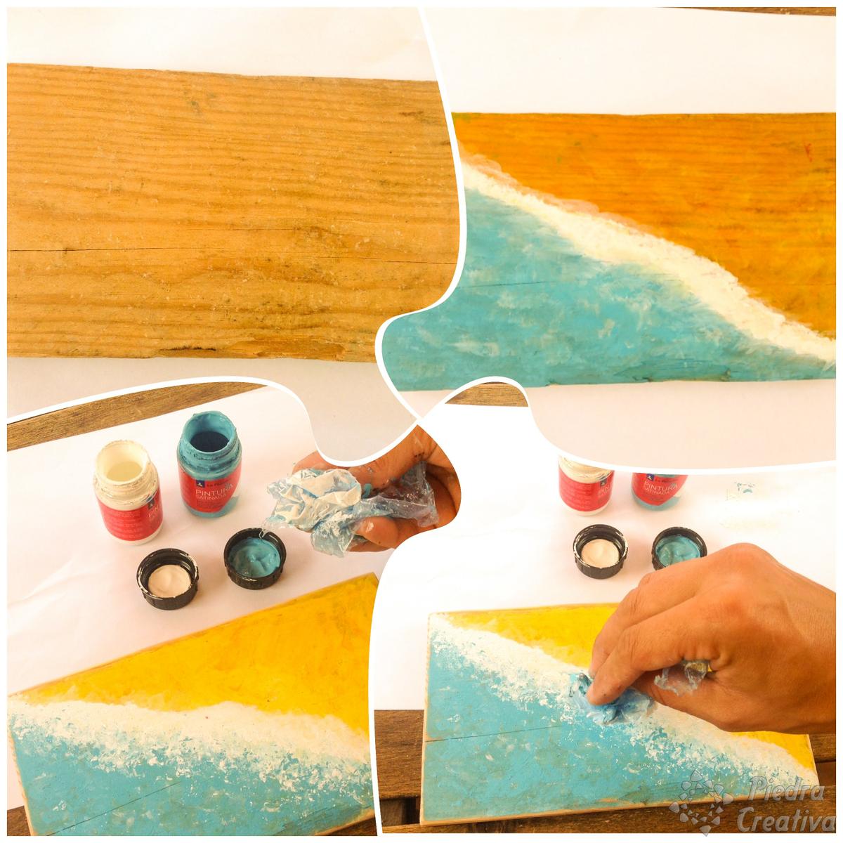Cuadro para cangrejo de piedras pintadas