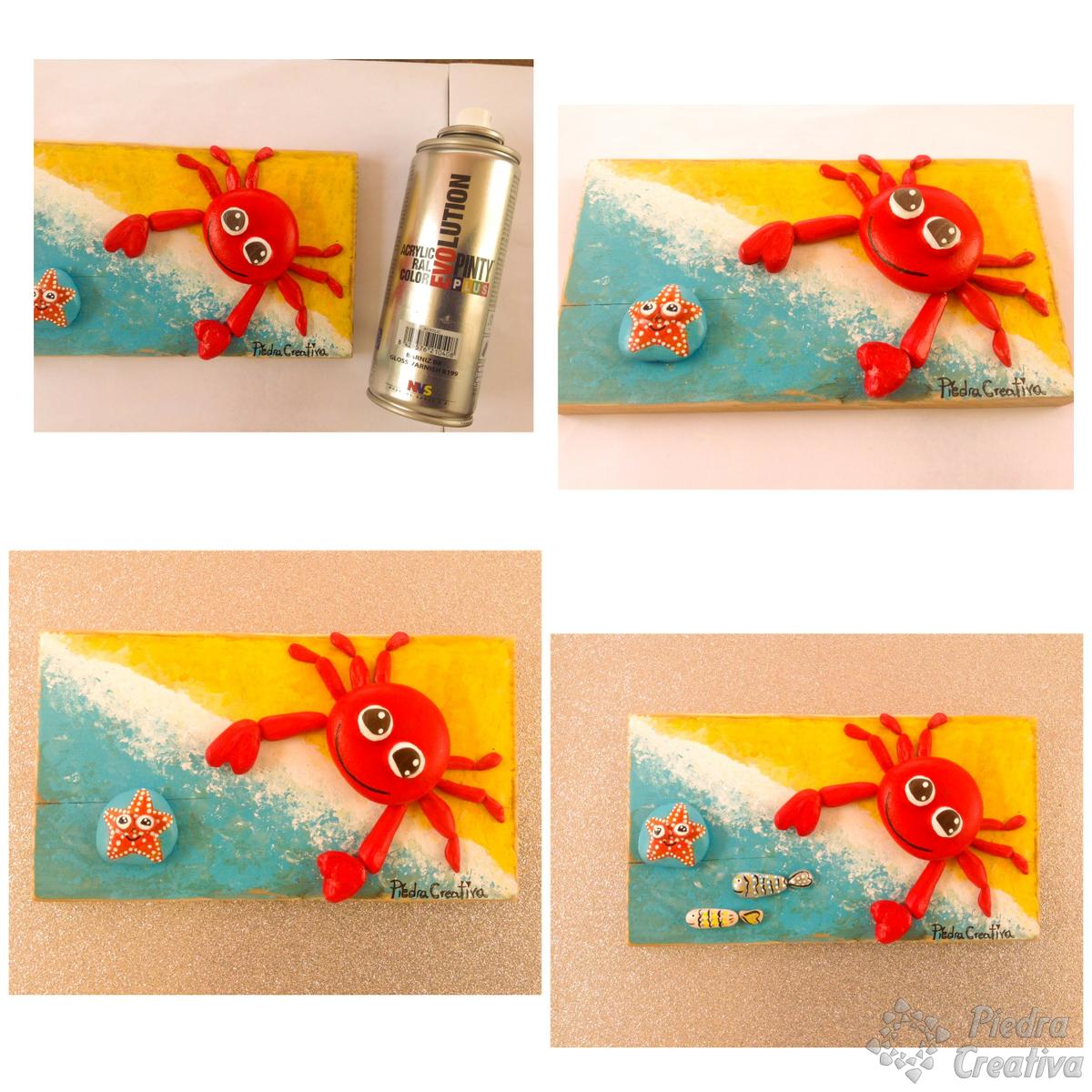 Cangrejo con piedras pintadas en PiedraCreativa