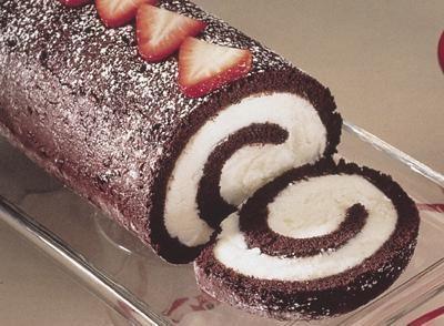 Delicioso brazo de reina elegante de chocolate