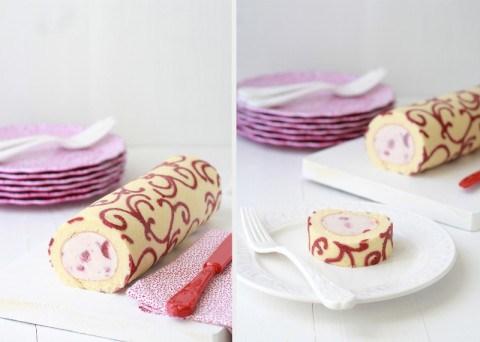 Delicioso brazo de reina elegante de chocolate