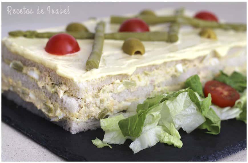 Pastel salado de pan de molde