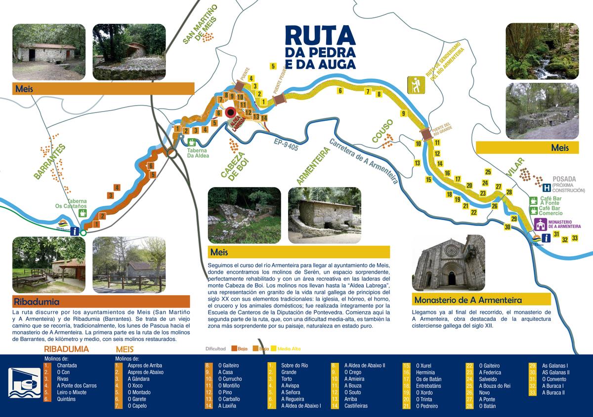Mapa Ruta da pedra e da auga