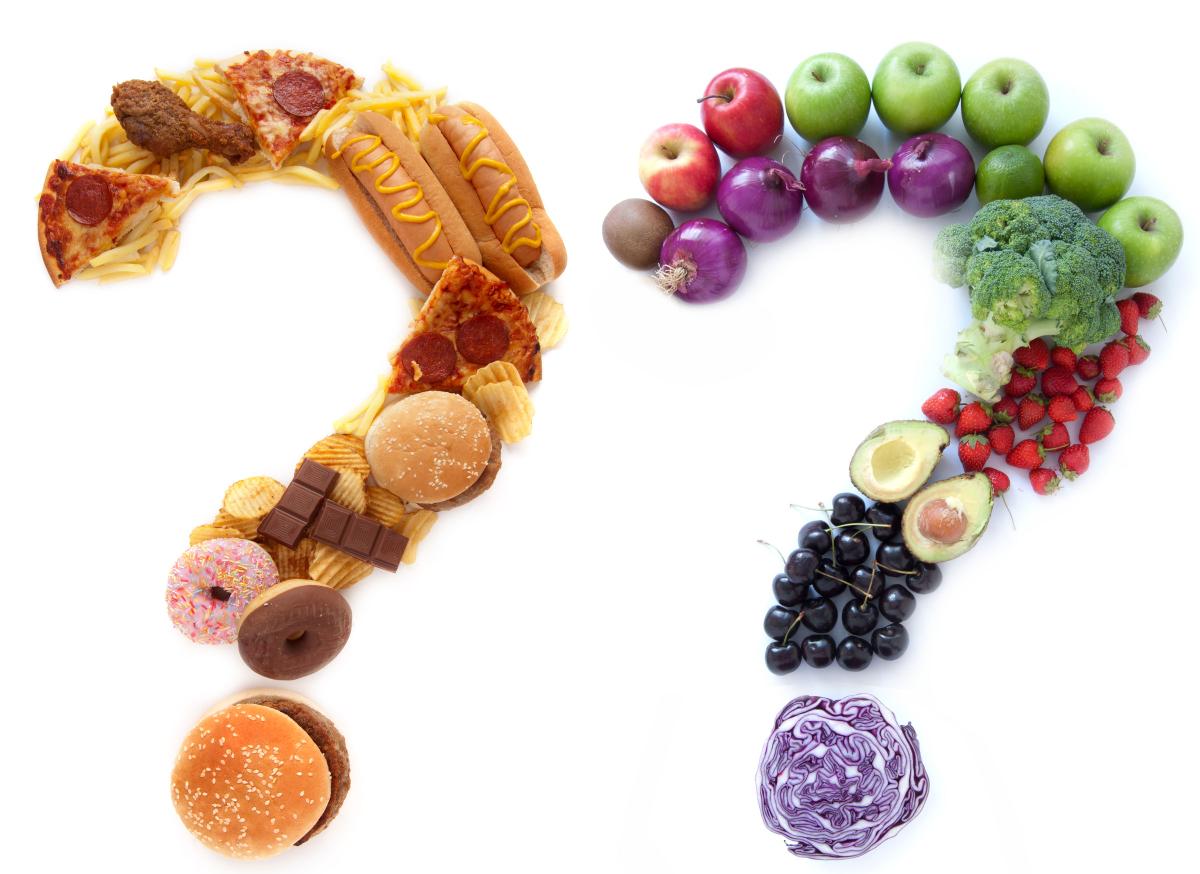 45299772 - healthy unhealthy food choices