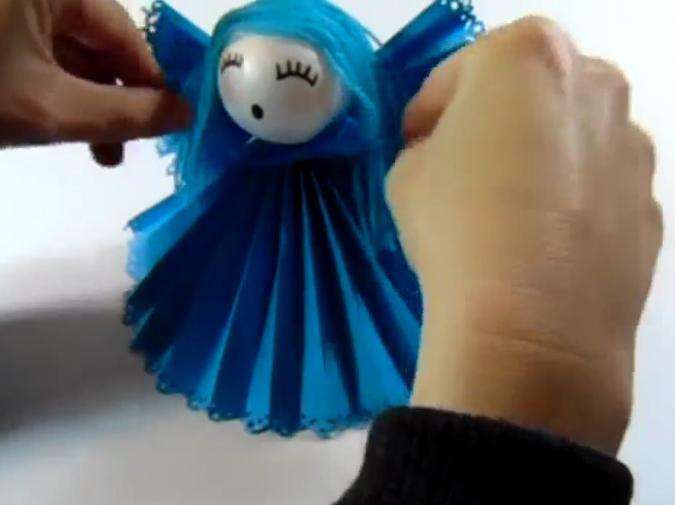 paso 13 para elaborar un angel de navidad