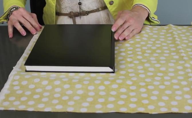 Paso 1 para forro de libro de dibujo